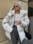 Damska Pikowana Kurtka Zimowa Women Jacket Warschau Fashion Jasnoszary S
