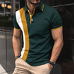 Męska koszulka polo Slim Fit - oddychająca mieszanka bawełny - krótki rękaw z kontrastowymi detalami