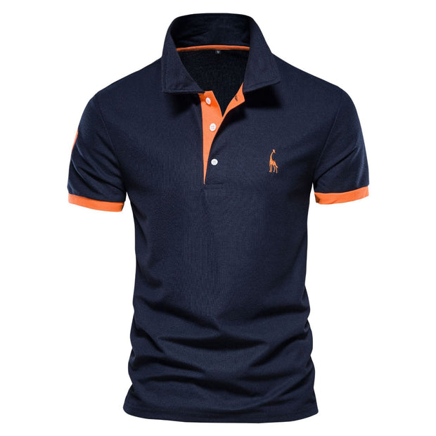 Giuseppe | Stylowa męska koszulka polo Men Polo Warschau Fashion Pomarańczowy Morski XS