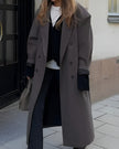Stylowy Długi Płaszcz Wełniany | Saphira Trench Coat Women Warschau Fashion Szary S