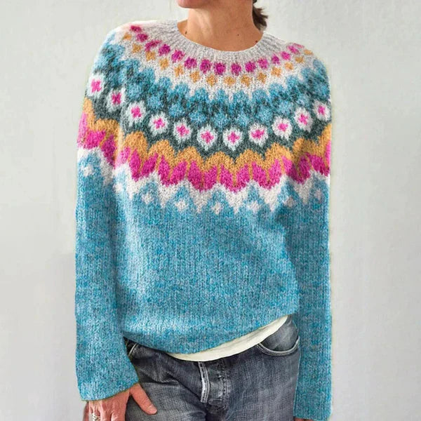 Geo - Islandzka wełniana bluzka w stylu Sweater Warschau Fashion Niebieski S