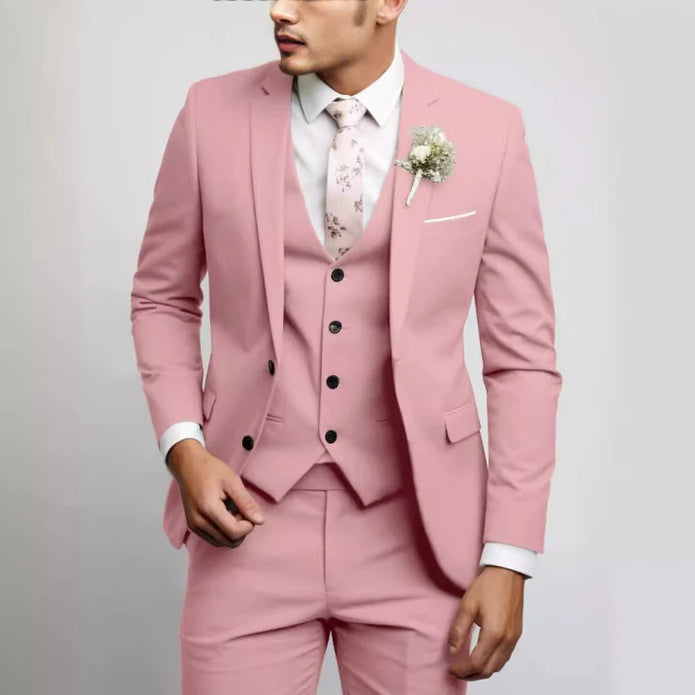 Slim Fit Męski Garnitur Weselny 3-częściowy | Formalny