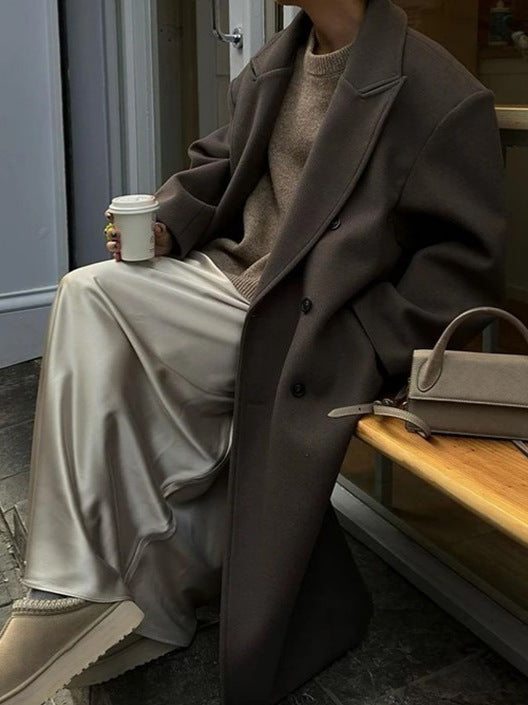 Elegancki, dwurzędowy oversize'owy płaszcz na jesień dla kobiet Jacket Warschau Fashion