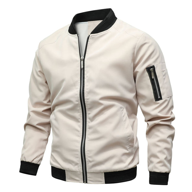Stylowa kurtka bomber męska Men Jackets Warschau Fashion Beżowy XS