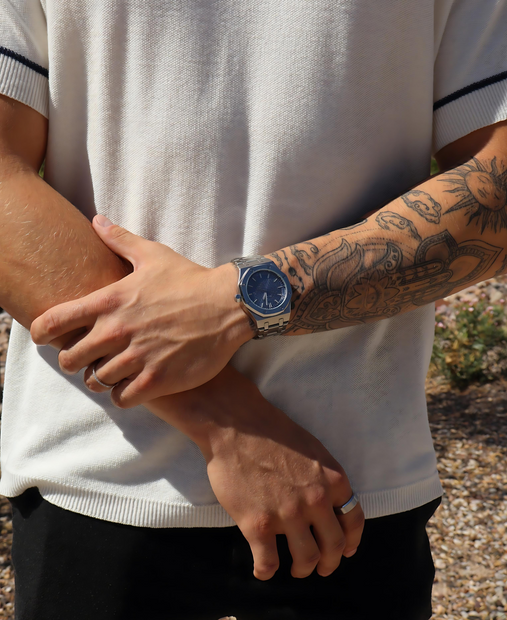 Elegancki męski zegarek 41mm z stalową kopertą