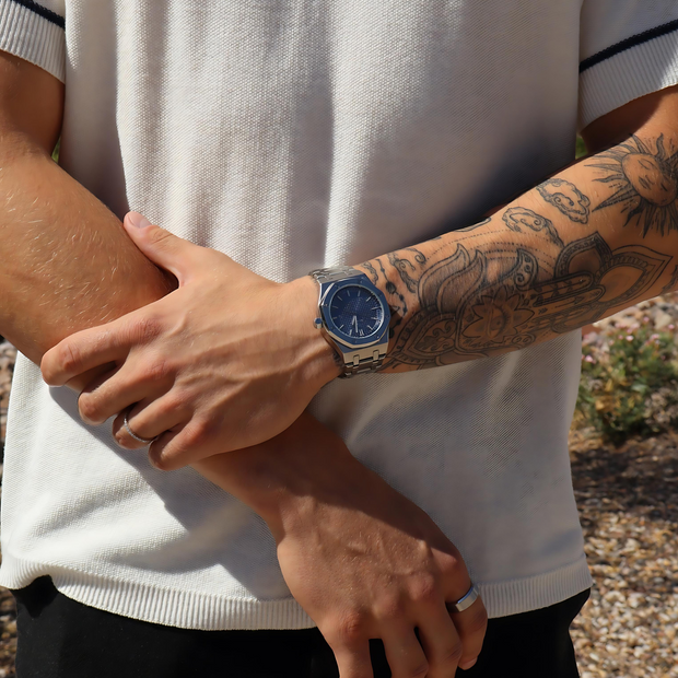 Elegancki męski zegarek 41mm z stalową kopertą