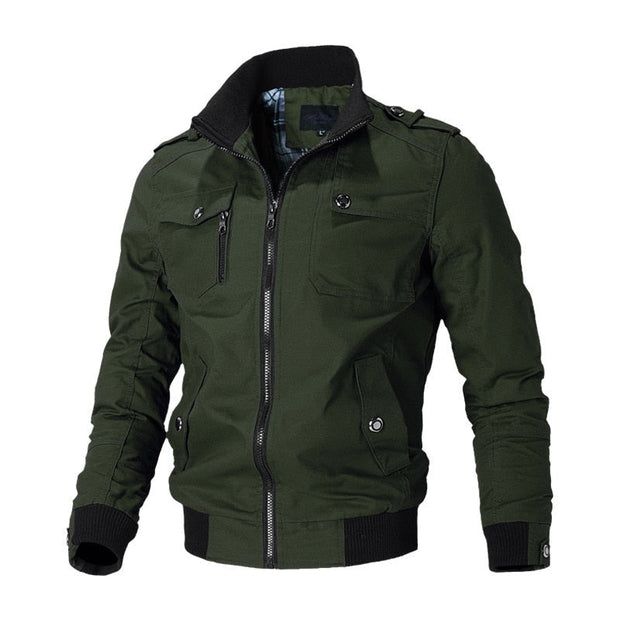 OLAF - Męska Kurtka Aviator Men Winter Jacket Warschau Fashion Zielony M