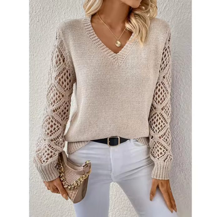 Le Clair | Sweter casualowy z dekoltem w serek Sweater Warschau Fashion