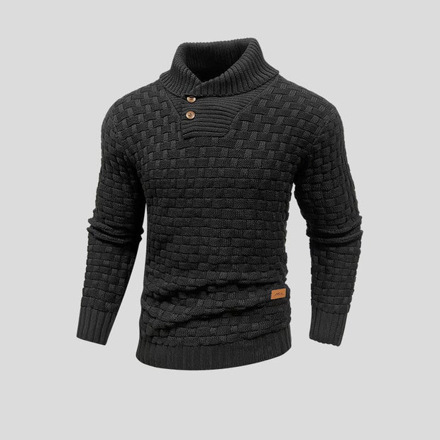 Finn | Elegancki termiczny sweter męski KnitCo Heren Gebreide kleding | modern Warschau Fashion Czarny M