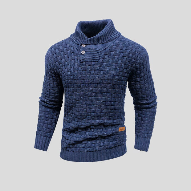Finn | Elegancki termiczny sweter męski KnitCo Heren Gebreide kleding | modern Warschau Fashion Niebieski S