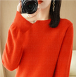 Agneser | Damski sweter z okrągłym dekoltem na zimę Women Sweaters Warschau Fashion Ciemnopomarańczowy M