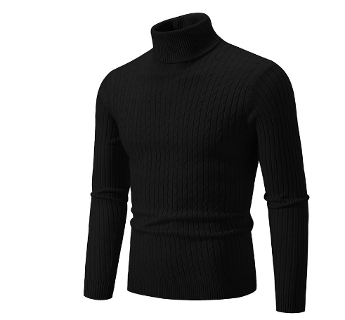 Agnesat | Męski golfowy sweter na zimę Men Sweaters Warschau Fashion Czarny S