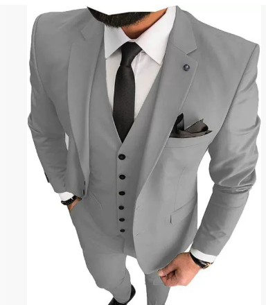 Męski Slim Fit Garnitur Formalny na Wesele | Zestaw 3-częściowy