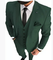 Męski Slim Fit Garnitur Formalny na Wesele | Zestaw 3-częściowy Men Set Warschau Fashion Zielony S
