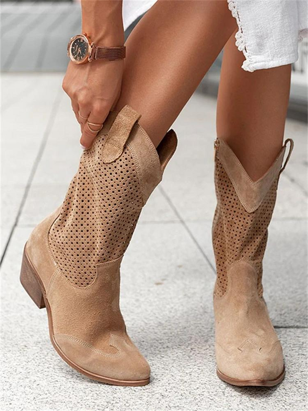 Reverie - Buty | Oddychające Kowbojki BreathStyle Long Boots Warschau Fashion Brązowy 35