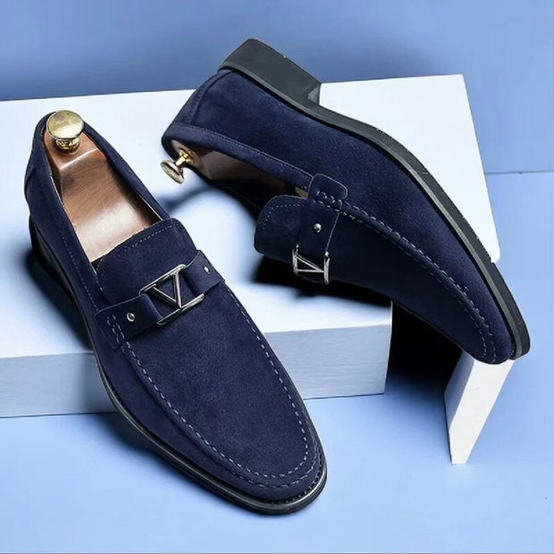 Verona Eleganckie Mokasyny z Zamszu Warschau Fashion Niebieski 40