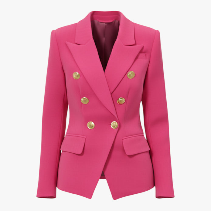 Agata | Damska marynarka dwurzędowa Kurtki i płaszcze damskie Warschau Fashion Różowy S