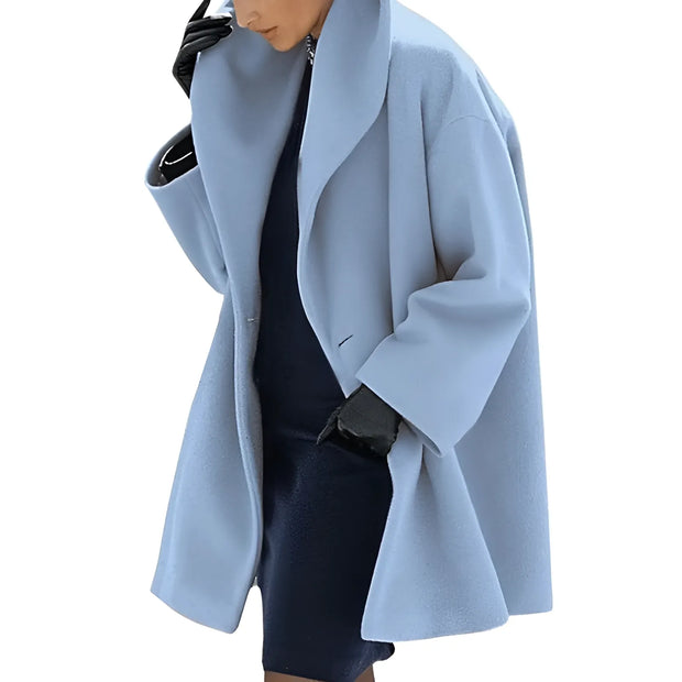 Beatris | Ciepły damski płaszcz zimowy Women Coat Warschau Fashion Niebieski S