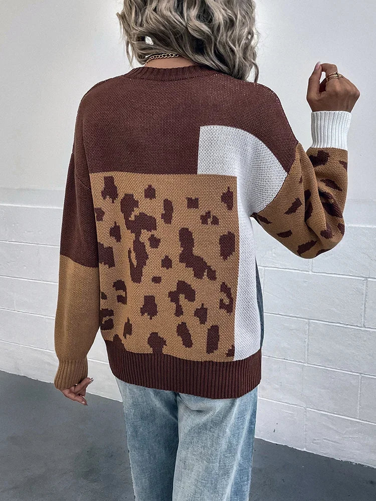 Le Clair | Vintage Sweter z Panterkowym Patchworkiem Sweater Warschau Fashion
