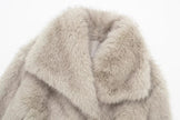 Damska kurtka zimowa z pluszowym futrem syntetycznym Women's Coat Warschau Fashion