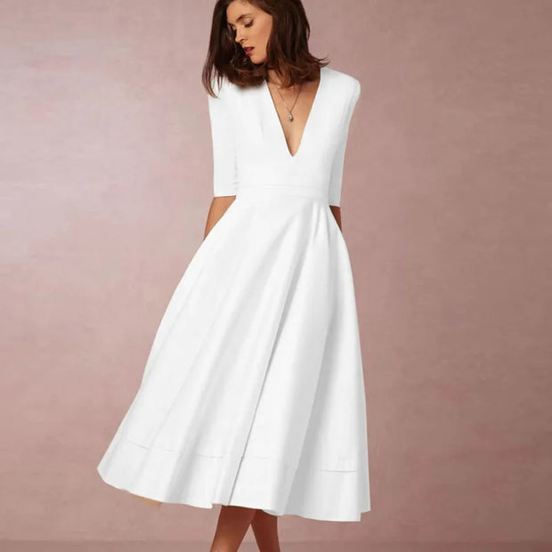 Annamaria - Retro 60S Sukienka Rozkloszowana Atrakcja Dress Warschau Fashion Biały S