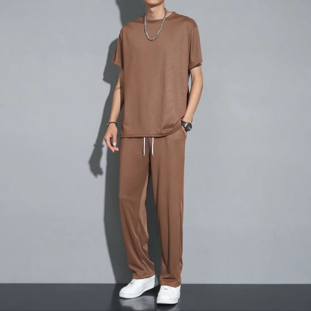 Męski letni zestaw sportowy z lekkiego, oddychającego materiału Men Sets Warschau Fashion