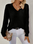 Le Clair | Sweter casualowy z dekoltem w serek Sweater Warschau Fashion
