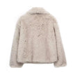 Damska kurtka zimowa z pluszowym futrem syntetycznym Women's Coat Warschau Fashion