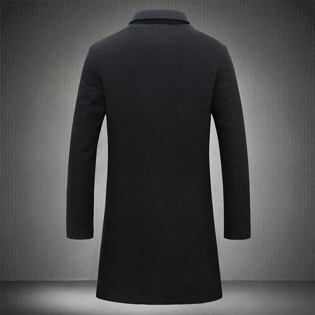 TOM - Męski Klasyczny Slim Fit Płaszcz Overcoats Warschau Fashion
