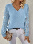 Le Clair | Sweter casualowy z dekoltem w serek Sweater Warschau Fashion