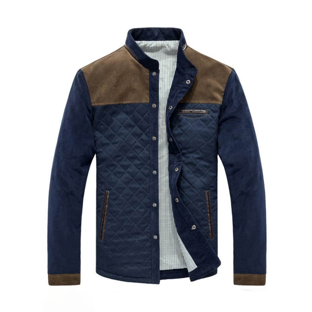 SILAS - Męska Lekka Kurtka na Lato Fashion Men Jacket Quilted Fall Warschau Fashion Kawa M