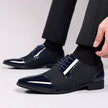 Stylowe męskie skórzane buty ozdobione kryształkami
