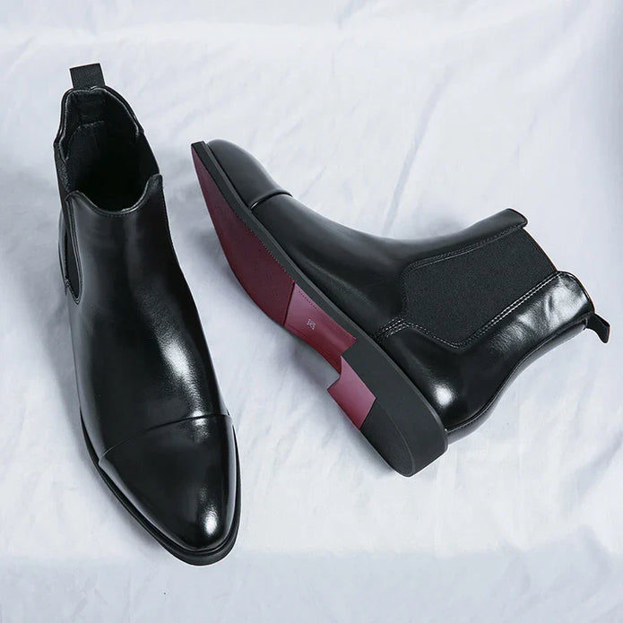 Eleganckie męskie botki Chelsea ze skóry premium