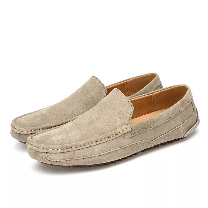 Stylowe męskie loafersy z naturalnej zamszowej skóry
