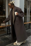 Elegancki, dwurzędowy oversize'owy płaszcz na jesień dla kobiet Jacket Warschau Fashion