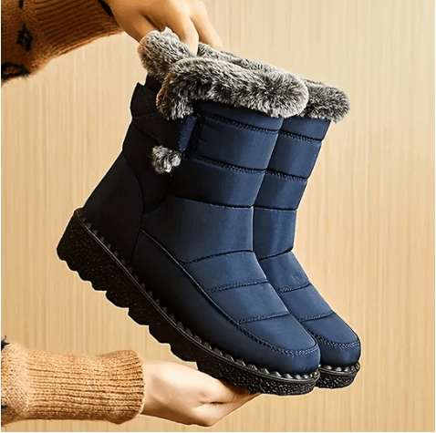 Zimowe wodoodporne botki damskie Women Boots Warschau Fashion Niebieski 35