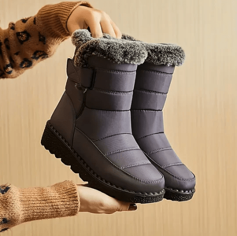Zimowe wodoodporne botki damskie Women Boots Warschau Fashion Szary 35