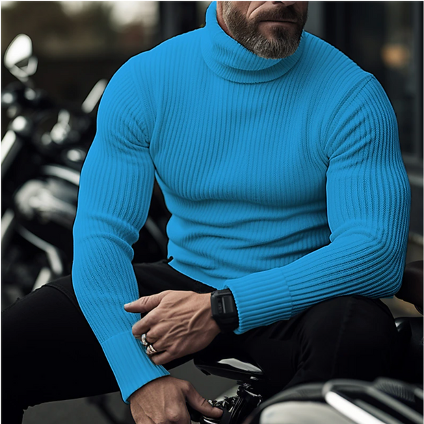 SAVARI | Elegancki Golf Męski Sweaters Warschau Fashion Jasnoniebieski M