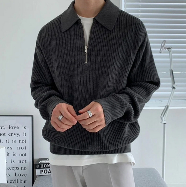 Polo Velino Z Cwierćzamkiem Sweater Warschau Fashion Czarny S