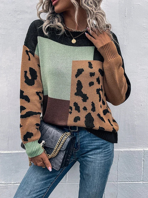 Le Clair | Vintage Sweter z Panterkowym Patchworkiem Sweater Warschau Fashion