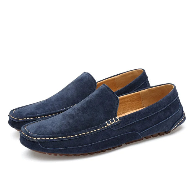 Stylowe męskie loafersy z naturalnej zamszowej skóry