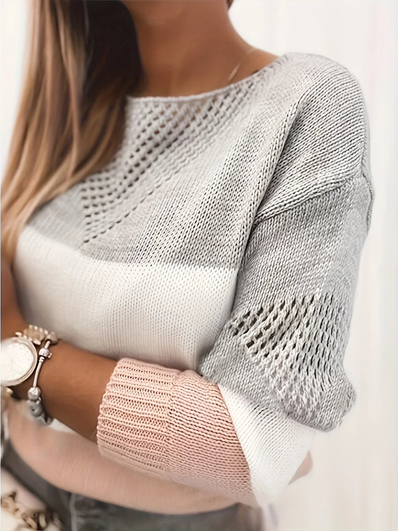 Le Clair | Sweter z Otworami Sweater Warschau Fashion