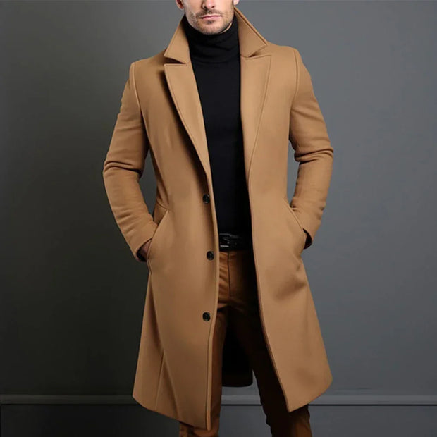 TOM - Męski Klasyczny Slim Fit Płaszcz Overcoats Warschau Fashion