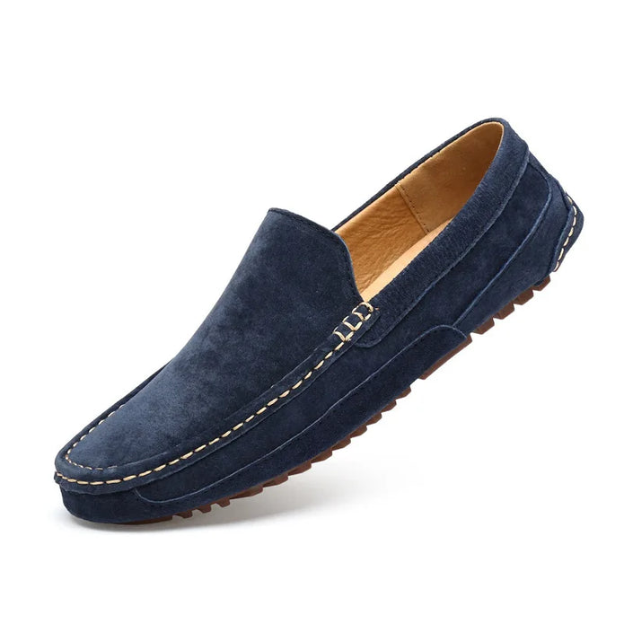 Stylowe męskie loafersy z naturalnej zamszowej skóry