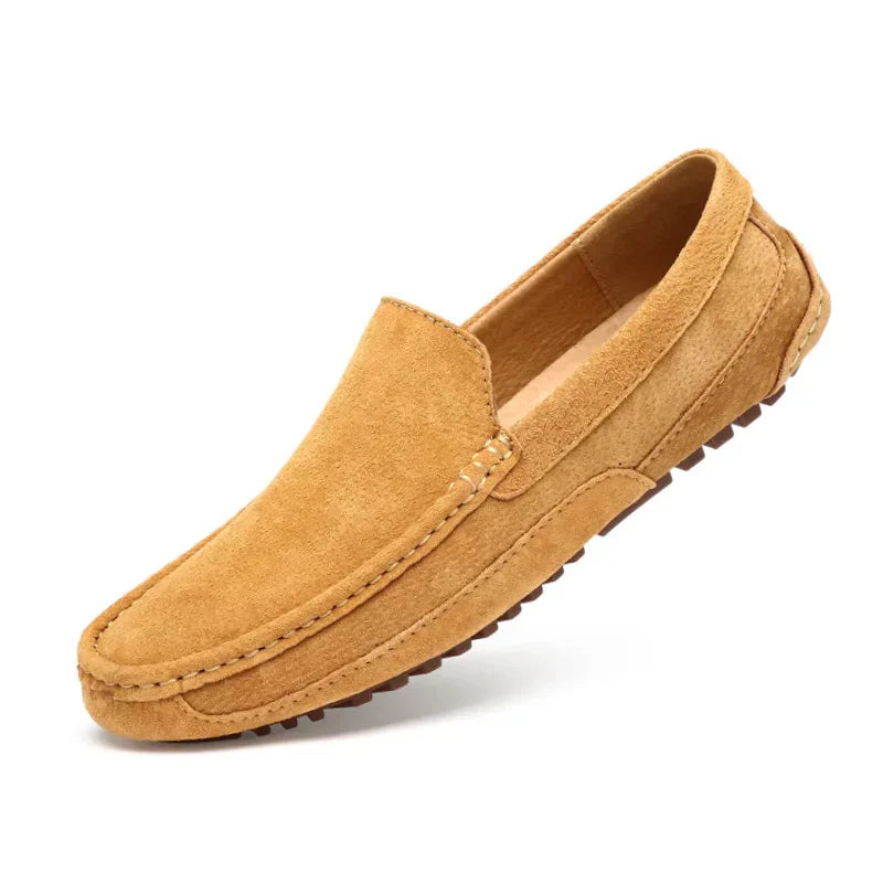 Stylowe męskie loafersy z naturalnej zamszowej skóry