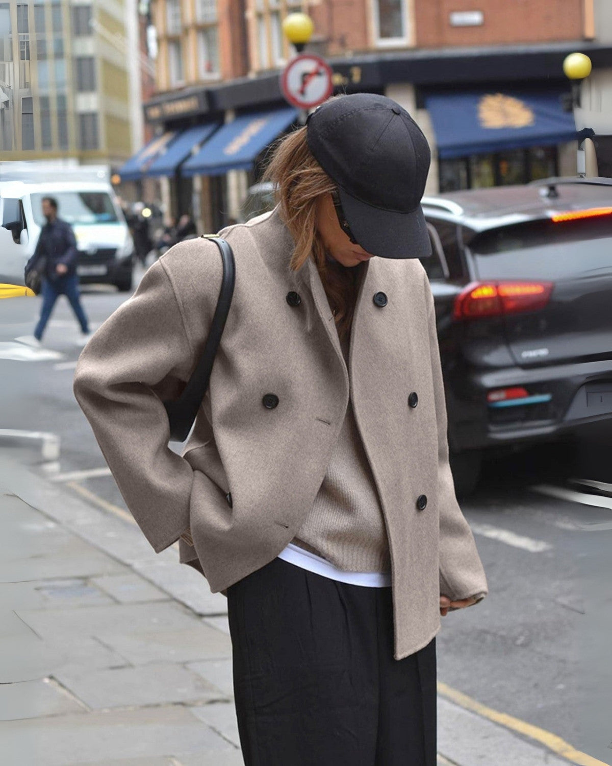 Elegancki Płaszcz z Guzikami dla Kobiet winterjas dames Warschau Fashion