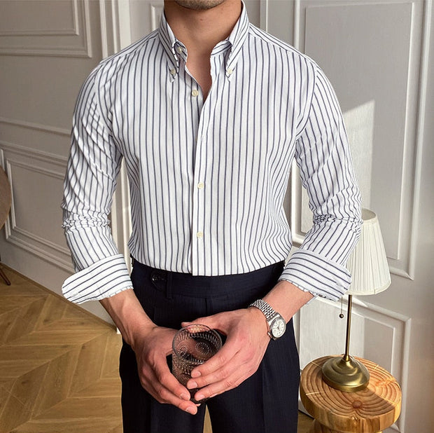 Lecco 100% Lniane Pasowano Koszulo Shirt Warschau Fashion