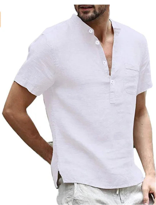 Stylowy Męski Leniwy zaKosz Summer Shirt Men Warschau Fashion Biały S