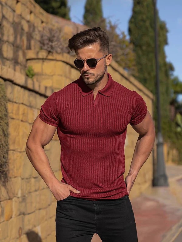Timo - StroomlijnPolo Warschau Fashion Burgundia S
