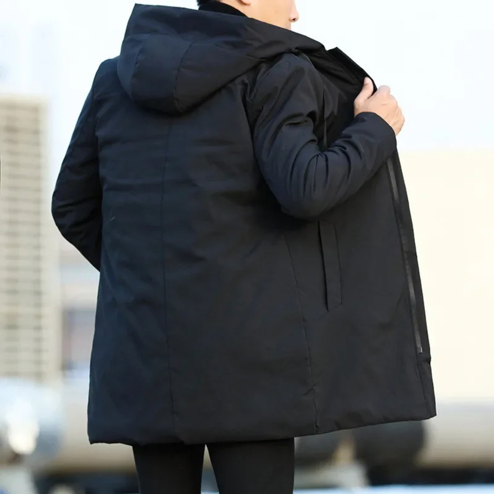 Tommy - Elegancki Męski Długi Płaszcz Fashion Men Jacket Parka Winter Warschau Fashion